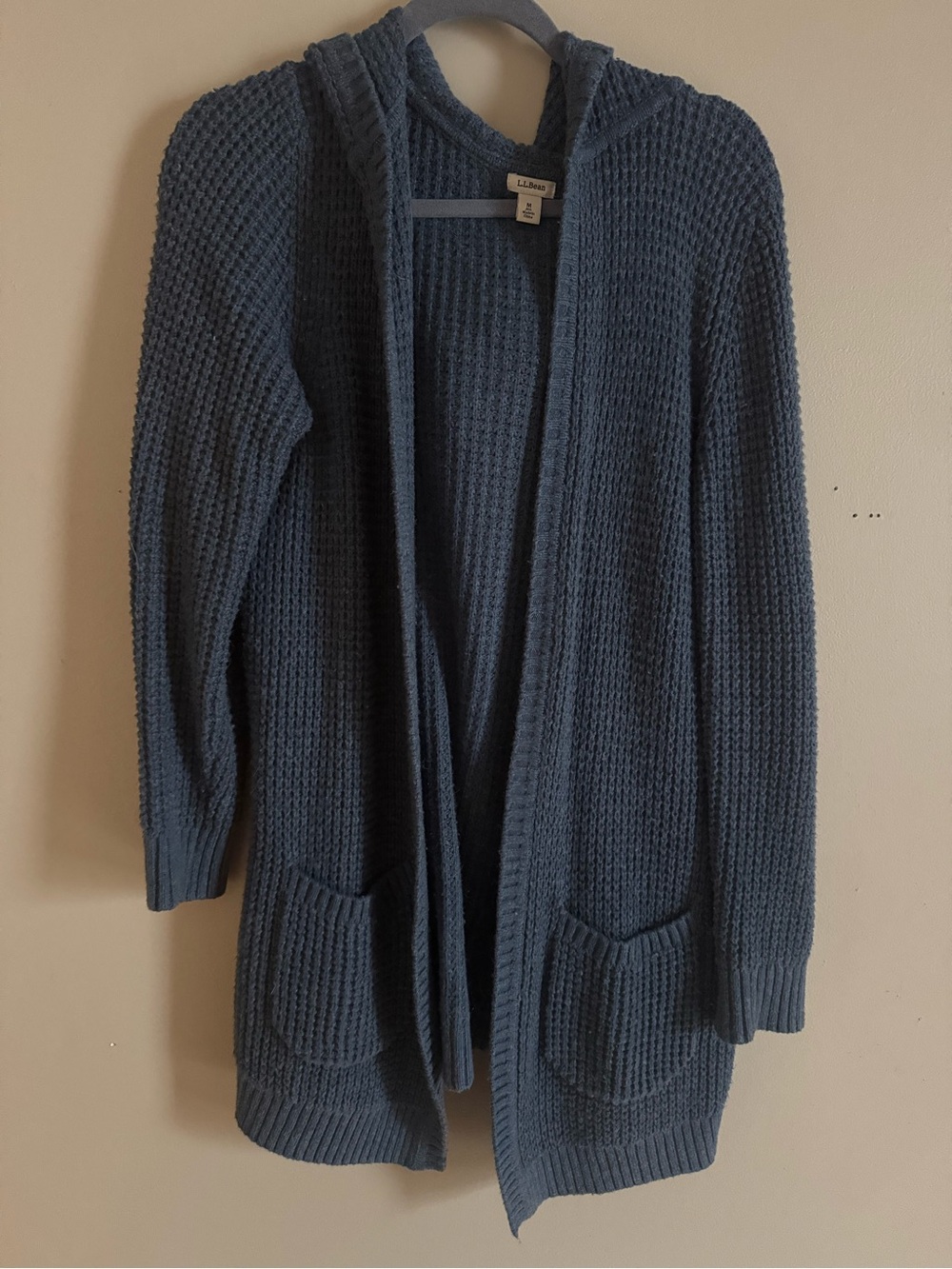 L.L. Bean Women's Hooded Open-Front Cardigan - Blue Gray